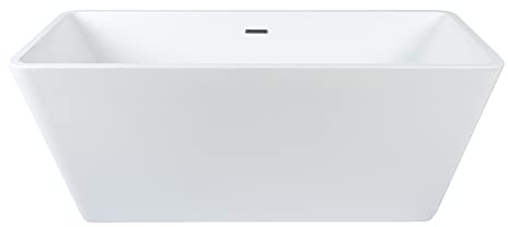 MILANO 1615 x 720mm Double Ended Freestanding Square Bath Chrome Overflow