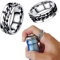 Hidyliu 2 Stück/4 Stück Mode Paar Edelstahl Ring Drehbar Flaschenöffner Tragbarer Bierflasche Ring Mini Rotierender Kettenring Herren Damen Küche Restaurant Bar Party(7-Blak +