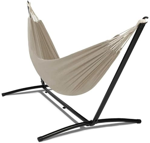 IDMarket - Hamac avec Support métal et Toile Taupe