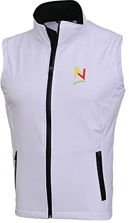 NORMAN Ladies Women's Softshell Bodywarmer Sleeveless Jacket Gilet Body Warmer Fleece White (as8, alpha, l, regular, regular)