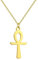 EUEAVAN Ägyptisches Ankh Kreuz Damen Halskette Anhänger Gebet Ägyptisches Koptisches Amulett Schlüssel des Lebens Kreuz Charm Halskette Klassischer Choker Schmuck Personalisierte Geschenke (gold)
