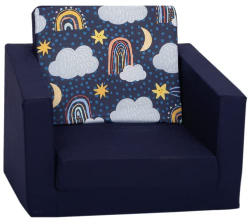 Delsit Einzelsofa für Kinder zum Ausklappen - Kindersofa mit Schaumstofffüllung - Sofa mit Abnehmbarem Bezug - Kindermöbel - Schlafsofa und Sitz in Einem - 9 Monate bis 4 Jahre - DT5-23087