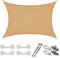 CelinaSun Sonnensegel Set Befestigung V2A Basic HDPE Rechteck 3 x 4 m sandbeige Sonnenschutz atmungsaktiv