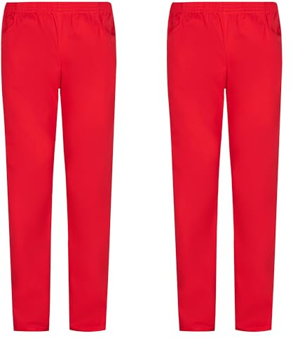 Misemiya - Pack 2 Pcs - Pantalon SANITAIRE Unisex - Uniformes MEDICALES Uniformes SANITAIRES Pantalon DE Travail - Réf 8312 * 2 pcs - Small, Rouge