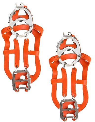 LIFKOME 1 Paar 18 Schnee Steigeisen Stiefel Eisgriffe Eisgreifer Schuh-EIS-Stollen rutschfeste Traktionsstollen Wanderschuhe Für Damen Eisstollen Spikes TPR-Riemen Kind Überschuhe