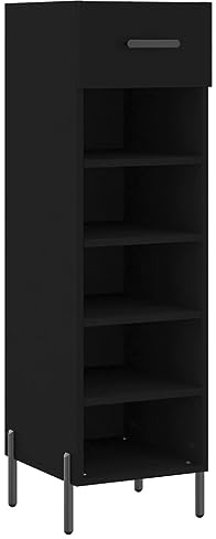 vidaXL Schuhschrank, Schuhregal mit 5 Ebenen Schublade, Schuhkommode für Flur Eingangsbereich, Platzsparend Schuhständer, Schwarz Holzwerkstoff