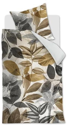 beddinghouse Mako Satin Bettwäsche Amazonia, Größe 135x200/80x80 cm, Natural