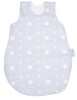 pic Bear Premium Babyschlafsack aus Jersey-Baumwolle – Atmungsaktiv, Mitwachsend und für Ganzjahres-Nutzung mit verstellbaren Größen 50/56 Ice Stars