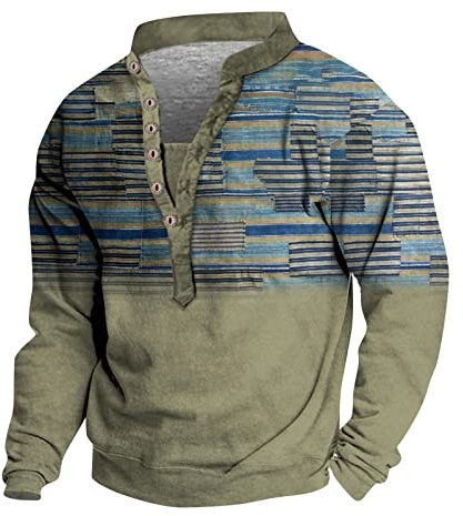 Herren Henley Hemd Pullover Decke T-Shirt V Ausschnitt Herren Henley Hemd Herren Nachthemd Herren Langarm Shirt Herren Sommer T Shirt Schwarz Herren Männer Shirt Kurzarm(#3 Army Green,XL)