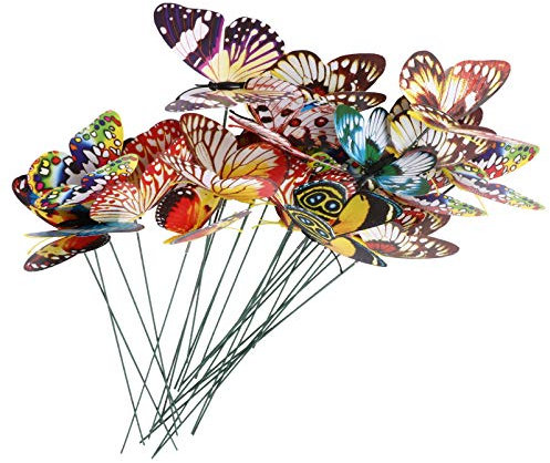 CAXUSD Décorations Artificielles Lumineuses 10 Cm pour Jardin Et Décoration Intérieure, Lot de 24 Pièces D'insertion Réaliste Effet Phosphorescent, Ornement Floral Décoratif Créatif