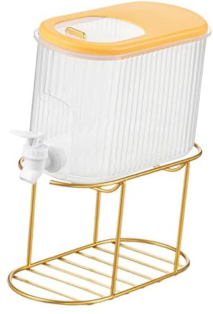 MagiDeal 4L Iced Beverage Dispenser, Cold Water Jug, Refrigerator Kettle, Lemon Drinker with Faucet for BBQ Restaurant Picnic, Yellow
