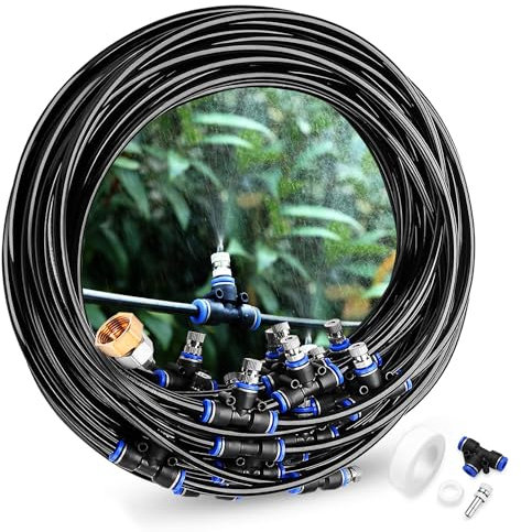 Gesentur Nebulizzatore Giardino di Irrigazione Kit, per Giardino, Serre, Prato, Piscinaecc (20M)
