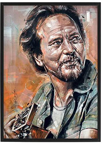 Eddie Vedder 02 Poster 29,7x42 cm (DIN A3) - gerahmt & signiert