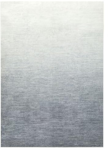 IDIMEX Teppich Ombre waschbar 160 x 230 Grau, Teppich mit Farbverlauf, Ombre-Effekt, weicher Kurzflor-Teppich modern, gummierte Unterfläche, schmutz- und wasserabweisend