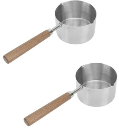 2 Stück kleine Soßenpfanne, 200 ml Edelstahl-Topf, Milchtopf, Butterschmelztopf, Milchwärmer, kleiner Suppentopf Frühstückstopf Milchpfanne für die Küche zu Hause