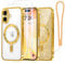 Meifigno Candy Series Case Designed for iPhone 16, [Compatible with MagSafe] [2X Screen Protectors] [Glitter Card & Wrist Strap] Full Camera Protection Designed for iPhone 16 Case, Gold