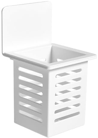 Fuerdich Cestello porta posate, cesto porta posate singolo, cesto porta posate, porta posate, bicchiere porta posate, appendi posate quadrato, porta bacchette inox rettangolare, scola