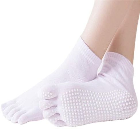 2024 Ballettsocken für Damen, Yoga, Slip, Sport, Fingerstrümpfe, Tanzsocken, 8 Paar, Kompressionssocken für Damen und Herren, rose, Einheitsgröße