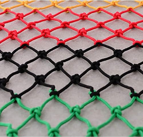 MOZ4dxy Kletternetz, farbiges Netz für den Außenbereich, Training, Klettergüter, Zaun-Dekorationsnetz, Hanfseil-Dekorationsnetz (3 x 4 m)
