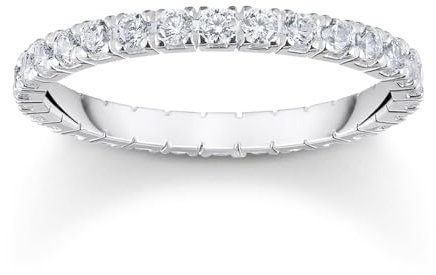 THOMAS SABO Ring in zartem Design mit weißen Steinen Recyceltes 925 Sterling Silber Zirkonia, Größe 56, TR2467-051-14-56