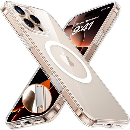 Meifigno All-inclusive (AI) Camera Touch Control Button for iPhone 16 Pro Max Case [Metal Camera Control Button Covered] [Not-Yellowing] [MagSafe Compatible] Shockproof for 16 Pro Max Case, Clear