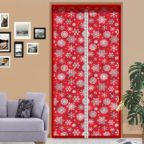 Magnet Cortina Térmica para Puerta 190 x 240 cm Protección Contra El Frío, Magnética, Ahorro de Energía Cortina Exterior Puerta, Cortina Puerta Balcón Sala Estar Patio, Rojo