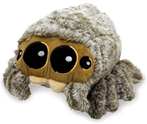 MOPQMKT Kuscheltier, Kleine Stofftier-Plüschpuppe, Lustig Weich Plüsch spinne süße Plüschpuppe mit großen Augen und Spinne Geschenk Halloween Für Erwachsene Und Kinder Grau