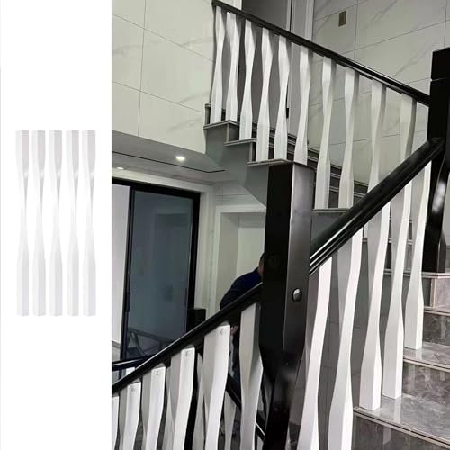 Barandilla Escalera Postes de Balaustre Barandilla de Madera para Escalera de Caracol Blanca, Barandilla de Escalera Interior con Poste Cuadrado de 2 Pulgadas, Barandilla de Escalera con Columna de 95