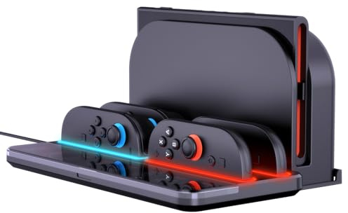 Sehawei Ladestation für Switch 2 JoyCon mit 8 Spielkartensteckplätzen | Charging Storage Base, für N Switch 2 Original Dock,Ladegerät Dockstation für 4 Stück Joy Con Ladegeräte