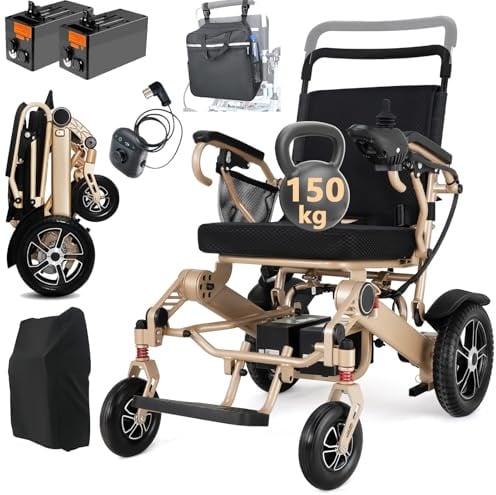 WEYRAL 48km Lange Elektrorollstuhl, 700W Elektrorollstuhl, bis 150 kg, 2 * 12AH Rollstuhl Elektrisch Faltbar, mit Hecksteuerung, Elektro Rollstuhl für Senioren, mit Hecksteuerung