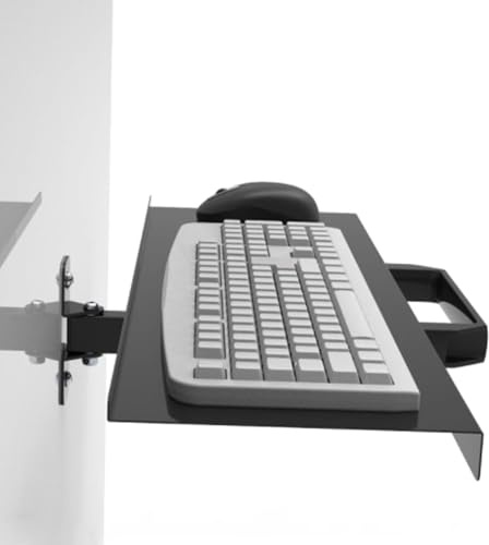RTVGNSZSJL 14 18 25 Wall Mount Keyboard Holder, Rotatable/Foldable Keyboard Arm Tray, Ergonomic Tilt, Retractable Computer Typing Platform(37 * 21cm/14 * 8)