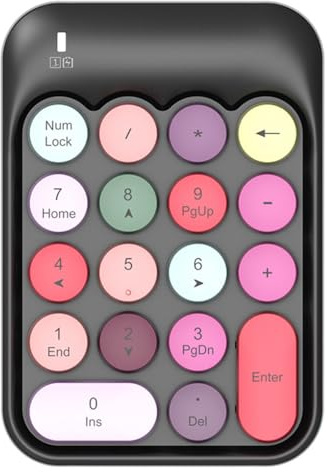 ALCXAZS Drahtlose numerische Tastatur 18 Tasten 2,4 GHz Digitaltastatur mit Empfänger Austauschbares Desktop Zubehör Laptop Notebook