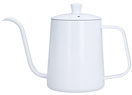 Nikou Bouilloire à café en Acier Inoxydable Mini Portable Blanc Bouche Mince Verser sur la Bouilloire pour Voyager Camping thé café