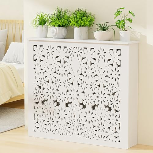 Weiße Heizkörperverkleidung Heizungsverkleidung Heizkörperabdeckung aus MDF Heizkörper Radiator Abdeckung 50x15x60cm 80x20 x 80 m 100x20x90cm(50x60x15cm)