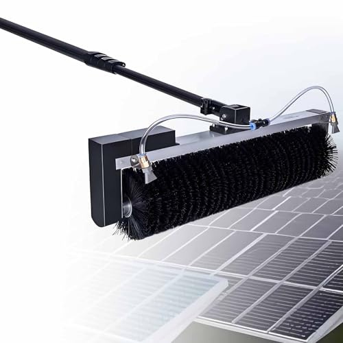 SHENGSHIYU Spazzola Elettrica a Rullo per la Pulizia Esterna,Kit Telescopico con Asta Ad Acqua con Spazzola Rotante E Tubo di Prolunga da per Pannelli Fotovoltaici Powered-7.5m/24.6ft