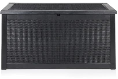 Alfresia 980L Garden Storage Box – Large Rattan Effect Outdoor Cushion Storage Box with Easy Lift Lid