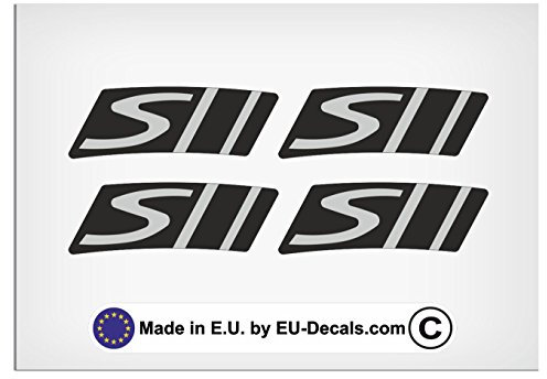 EU-Decal - MioVespa Collection 2018 Style 4X Cerchio S decalcomania Nero su Grigio per vespa GTS 300 Super Sport adesivi Laminati