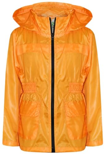 Girls Boys Raincoats Jackets Kids Lightweight Hooded Cagoule Rain Mac 5-13 Years