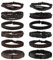 MILAKOO 12 Stück braun & schwarz Kunstleder Armbänder für Männer Frauen Manschette Wrap Armbänder