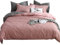 AShanlan Bettwäsche 140x200 Rosa Grau Bettbezug und Kissenbezug 70x90 cm Mikrofaser Unifarben Altrosa Grau Wendebettwäsche Set mit Reißverschluss