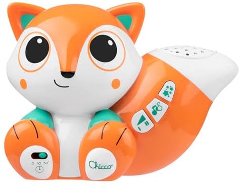 Chicco Projecteur Foxy La Volpe, Projecteur Portable Sympathique avec Mélodies Relaxantes et Projections Colorées, Veilleuse pour Enfants, 0+ Mois