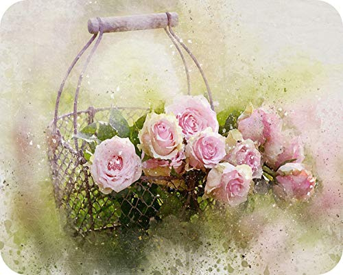 Pearl Glass - Rose Basket - Glass Worktop Saver/Protector (50 x 40cm - Large)