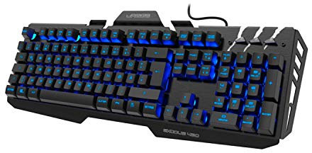 uRage Gaming-Keyboard Exodus 420 Metal, schwarz, Tastatur für PC Gaming, Night-Vision-Mode, 12 Multimedia Direkt-Funktionen, Anti-Ghosting - 26-Tasten-Rollover, Win-Lock, RGB-Farben, 47 x 4 x 18 cm