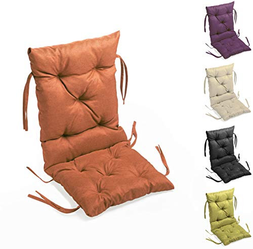 sunnypillow Stuhlkissen Outdoor, Indoor - 40 x 40 x 40 cm - Auflage für Stühle, Bänke in Haus und Garten - Sitzkissen und Rückenkissen - Stuhlauflage, Gartenkissen für Gartenmöbel - Kissen Orange