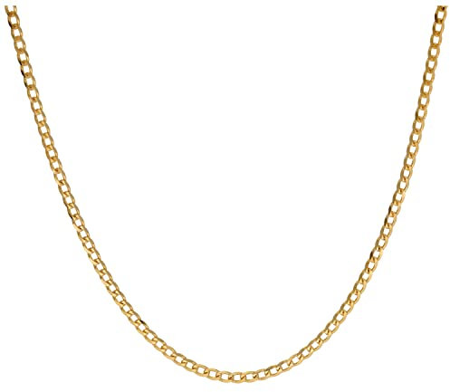 9 Karat Gold 1,3 mm facettierte flache Panzerkette 18 Zoll