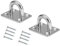 TERF® Heavy Duty Security Staple U Hooks 60mm Pad Eye Plate with Hole Ceiling Hook Wall Mount Hook with Screws for Wall Ceiling Hanging - Pack of 2