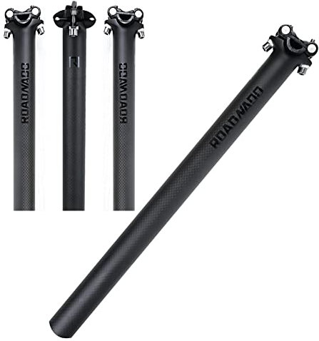 ROADNADO Fahrradsattelstützen, verstellbar, Kohlefaser, MTB-Sattelstütze, 3K, matt, 27,2 mm/30,8 mm/31,6 mm x 350 mm, für Mountainbike, Rennrad, Fixed Gear Bike