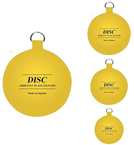 Disc Plate Hanger for Walls- Strong Invisible Plate Holder of Size 140mm Self Adhesive Stick on Hooks for Picture Plate Hanging Wall Plate Holder Decoration Plate Hanging Disk Pack of 5.