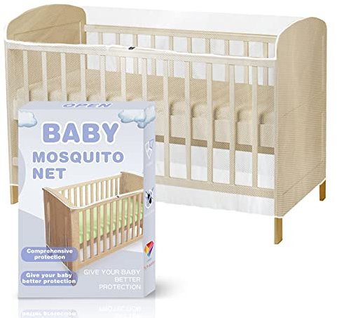 Zanzariera per Lettino Neonato, Zanzariera per culla, con Cerniera, Rete Portatile Durevole Resistente, per Bambini per Accesso Facile e Veloce al Vostro Bambino