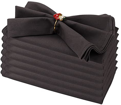 Getfitsoo Stoffservietten 6er Set, 100% Baumwolle Taupe Servietten Waschbar Wiederverwendbar, Perfekt als Hochzeit Tuch Servietten / Urlaub Tuch Servietten für Esstisch Alltag (Taupe)